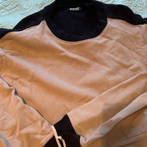 Ping men’s XL tan  and black sweater/sweatshirt